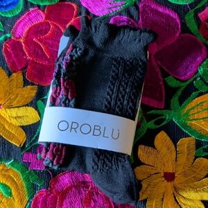 OROBLU Black and Red Men's Dress Socks